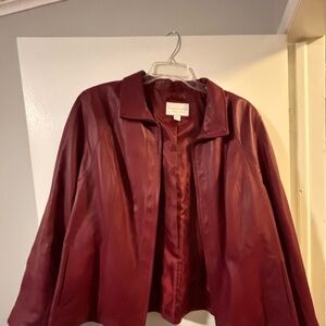 Red leather jacket